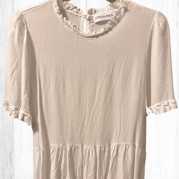 White Citrus & Lemon Blouse Size Large - Picture 1 of 4